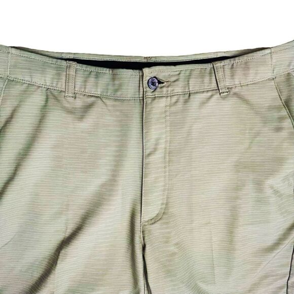 Pebble Beach Golf Tan Silicone Logo Flat Front Packets Men’s Shorts Sz 36x9 NWOT - Picture 2 of 9